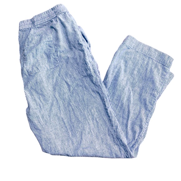 Talbots Linen Blend Striped Wide Leg Pants - Picture 7 of 11